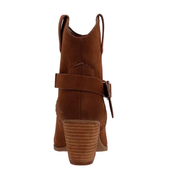 MIA Clement Stacked Heel Western Prairie Booties in Brown NEW Size 8.5 - Picture 3 of 7